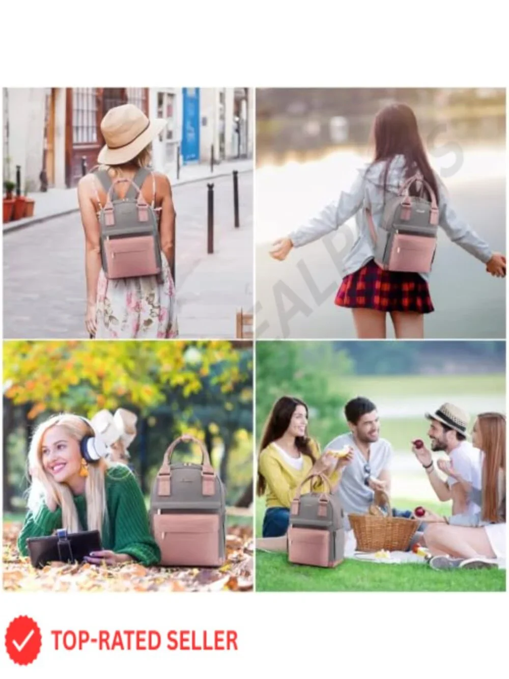 Mini Waterproof Backpack Purse with USB Port, Cute Bookbag for College School